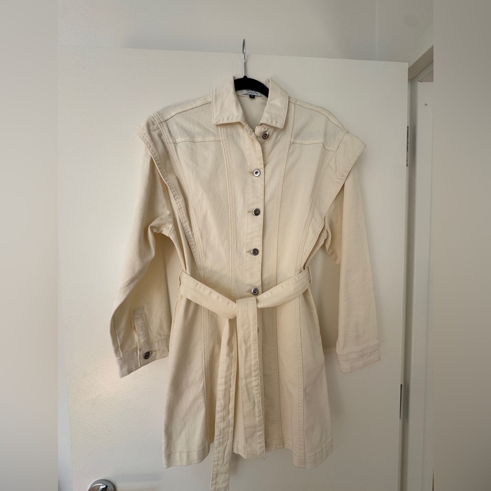 Galeries Lafayette Paris Cream Denim Dress